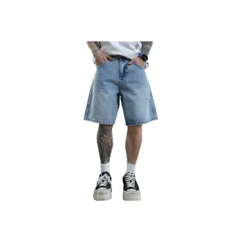 SONGS ALONG Denim Shorts Unisex Light Blue