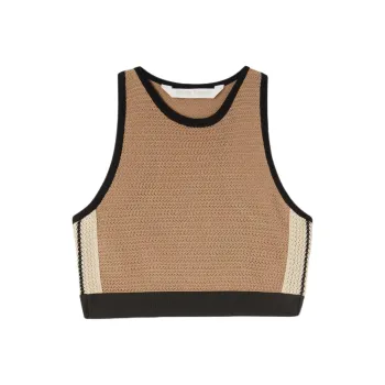 PALM ANGELS Side Stripe Detailed Knitted Tank Top