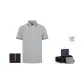 Dusty Gray Polo Shirt+Black Wallet