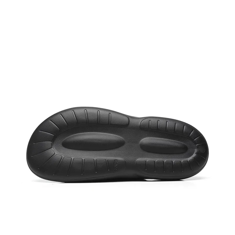 QIE Rubber Foam Outsole Slide Slippers Men's Black-4