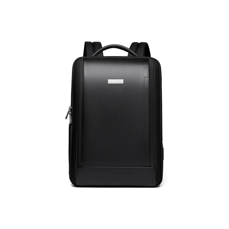 ROBINHOOD Cow Leather Backpack Men's Black-0