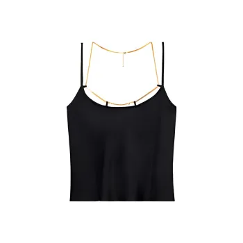 Alexander Wang Logo Plaque Chain Detailed Top
