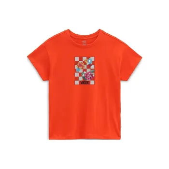 Vans Drop Shoulder Sleeve T Shirt Women's Red