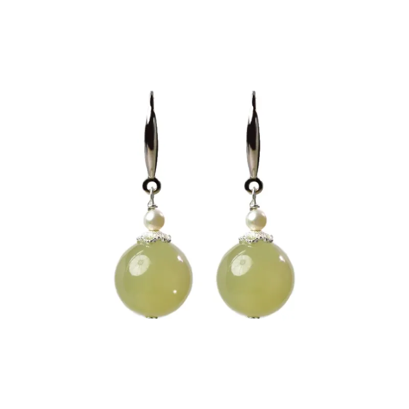 Tokai Family Hetian Jade Earrings Green Jade Women's-10