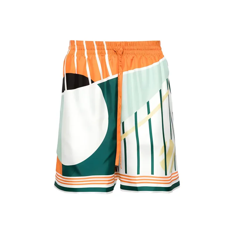 CASABLANCA Court Abstrait Silk Shorts-0