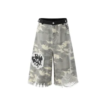 VERAF CA Cargo Shorts Unisex Black White Camouflage