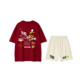 2 Pack[Gucci Red Short-Sleeved+Apricot Shorts]