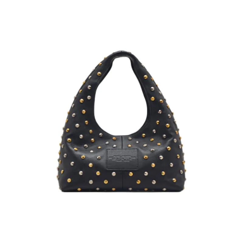 MARC JACOBS Cow Leather Shoulder Bag Medium Size Women's Black-1