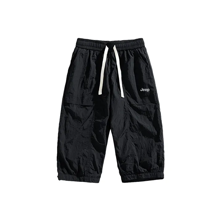 Jeep Mid Rise Lace Up 7/8 Casual Shorts Unisex-10