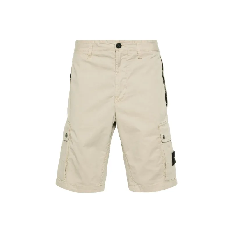 STONE ISLAND Compass Patch Knee Length Cargo Shorts-0