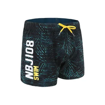 DECATHLON Swimming Shorts Men's Black/Turquoise/Sunshine Yellow