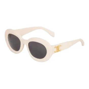 CELINE Acetate Irregular Shape Sunglasses Men's White