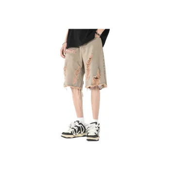 Nuthink Denim Shorts Unisex Yellow Mud