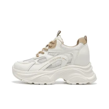Spider King Breathable Low Top Chunky Sneakers Women's Apricot