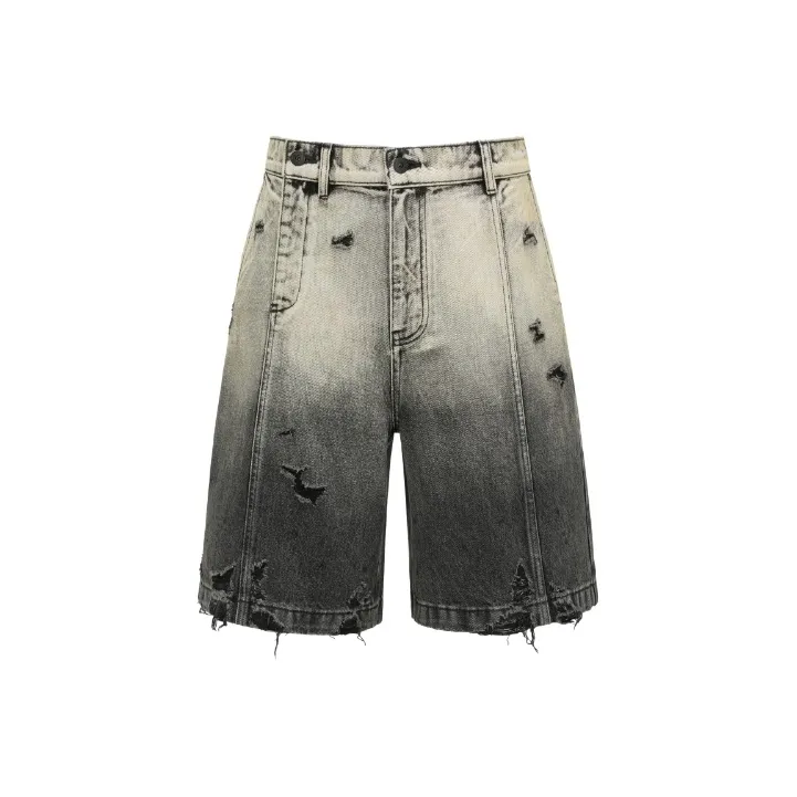 Feng Chen Wang Gradient effect Denim Shorts-0