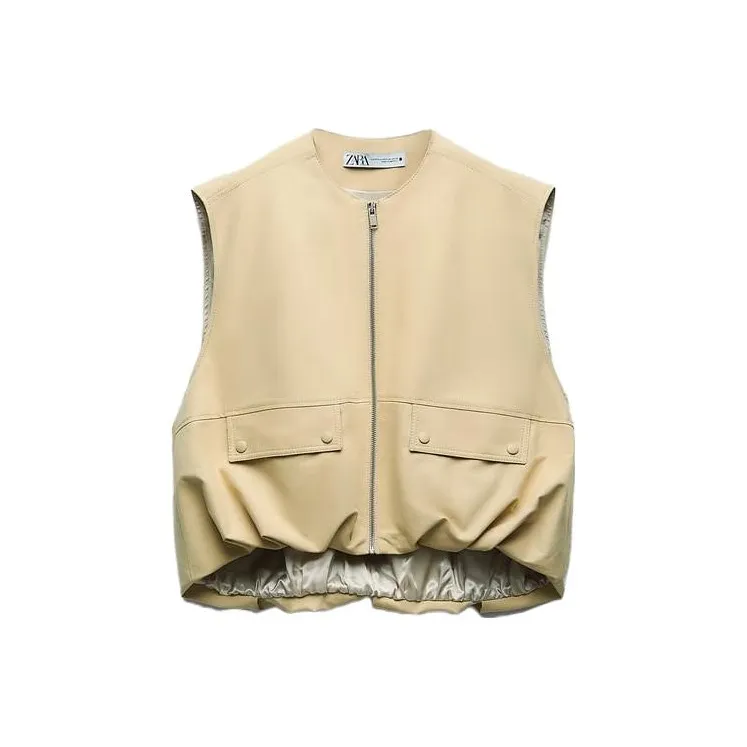 ZARA Tank Tops Women's Tan-0