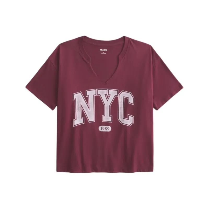 Hollister T-Shirt Women's Burgundy-0