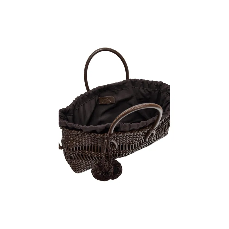 ZARA PU Handbag Trumpets Women's Chocolate-3