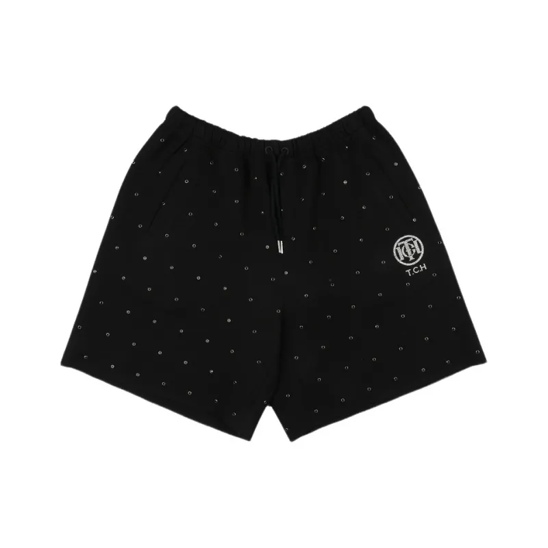 TCH Casual Shorts Unisex Black Base With Silver Logo-0