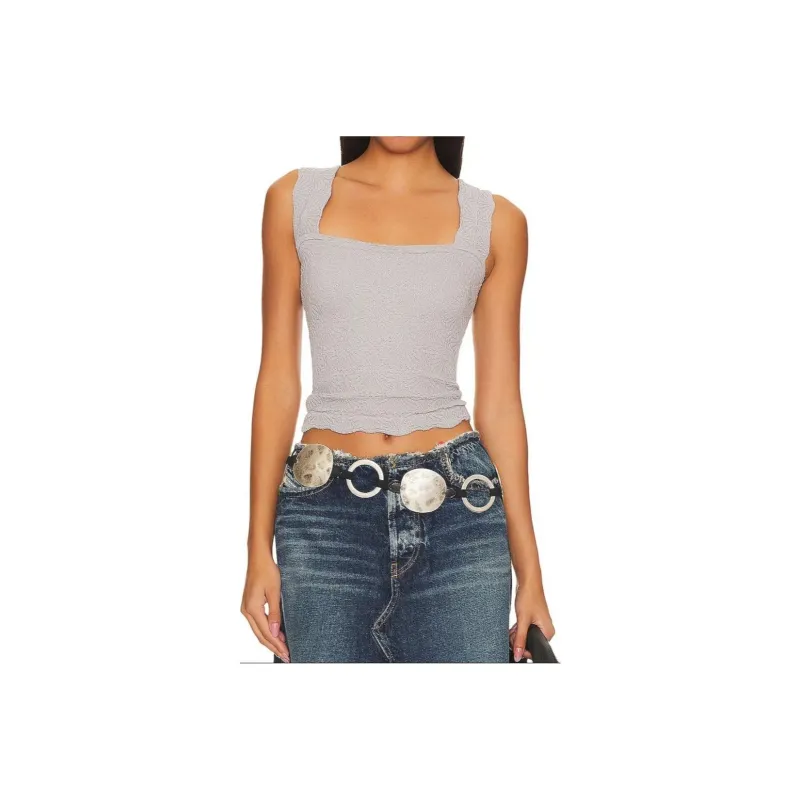 FREE PEOPLE Tank Tops Women's Light Gray-0