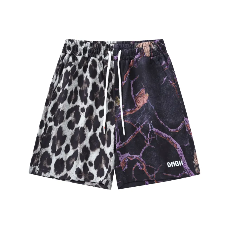 DNBH Dual Tone Collection Leopard Print Collection Casual Shorts Unisex-0