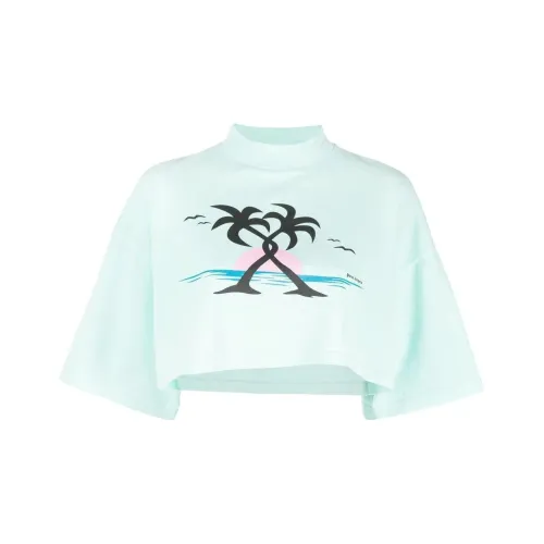 PALM ANGELS Crop Tops Women's Light Green