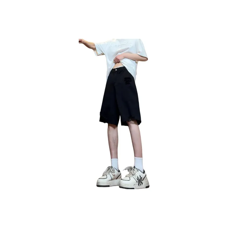 UNthemed Denim Shorts Unisex Black-4