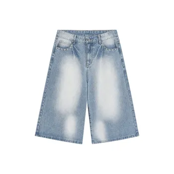 WOLF CODE Denim Shorts Unisex Blue