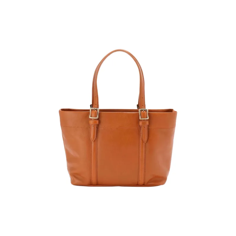AVIREX Genuine Leather Tote Bag, Shopping Bag, Handbag Men's Camel Brown-2