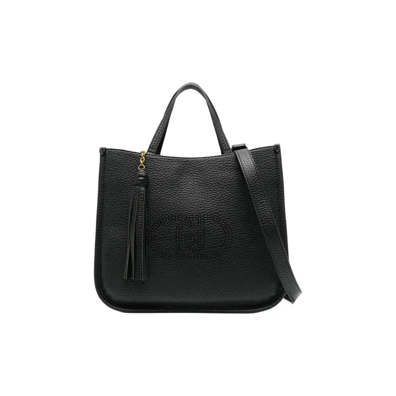 LIU·JO Polyester With Polyurethane Resin Tote Bag, Shopping Bag, Shoulder Bag, Handbag Women's Black-0