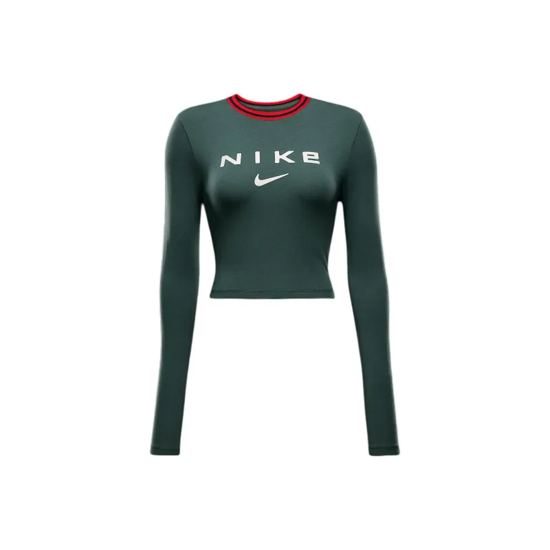 Nike Sportswear Chill Knit Women's Slim Long-Sleeve Cropped Graphic T-Shirt-0