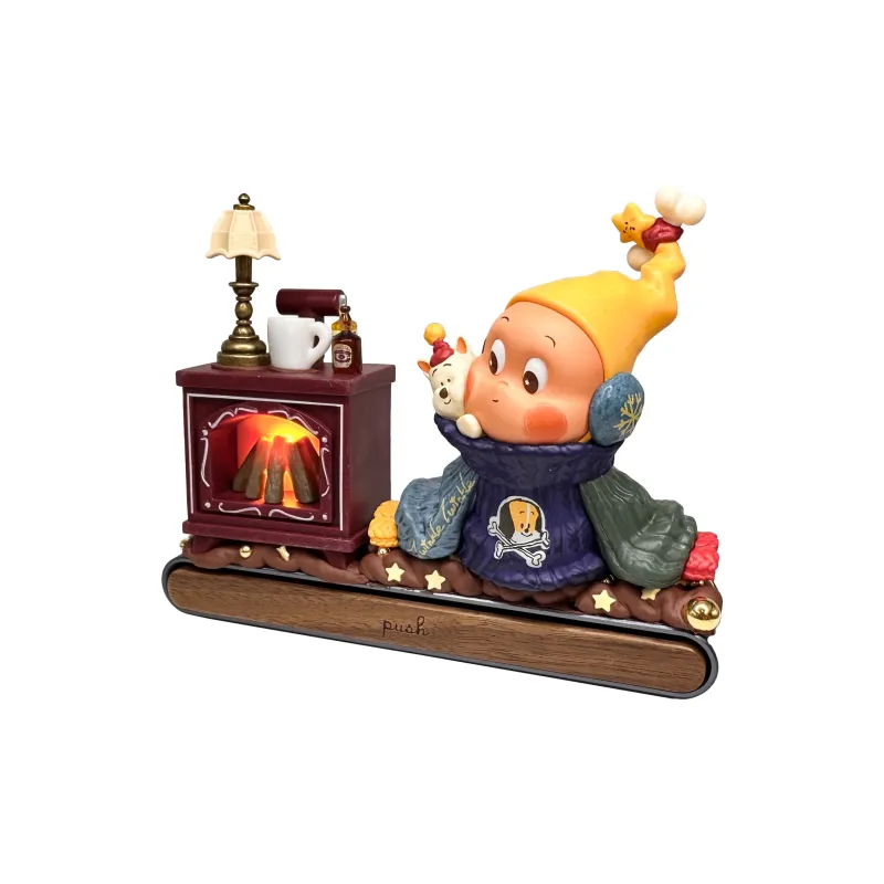 [Modified Doll] POP MART From Stars Collection Car Parking Sign, Warm Fireplace, Brown Hang Tag Box 12cm-1