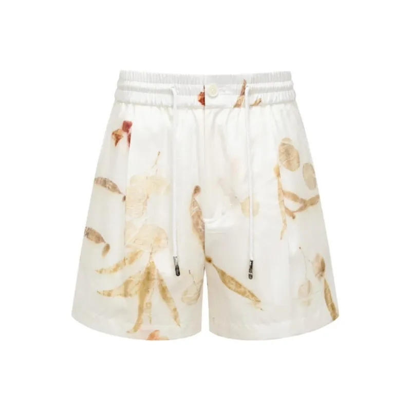 Feng Chen Wang Abstract print Drawstring Shorts-0