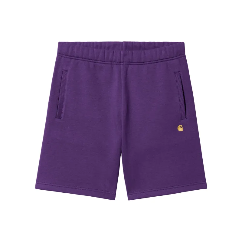 Carhartt WIP SS24 Chase Sweat Short Casual Shorts Men's Purple-0