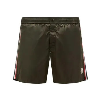 Moncler Logo Patch Detail Elastic Waist Swim Shorts