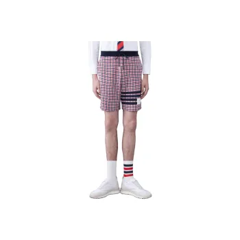 THOM BROWNE Check Jacquard 4 Bar Sweatshorts