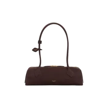 Alaia Calfskin Handbag, Shoulder Bag Medium Size Women's Gold Brown