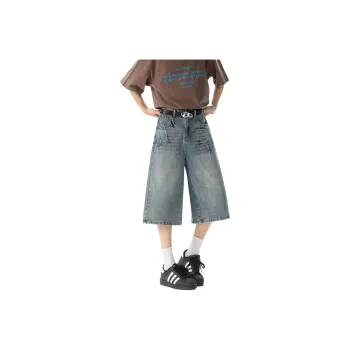 JASONWOOD Cowboy On The Run Summer Denim Shorts Unisex Blue