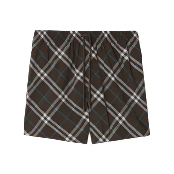 Burberry Checked Drawstring Swim Shorts