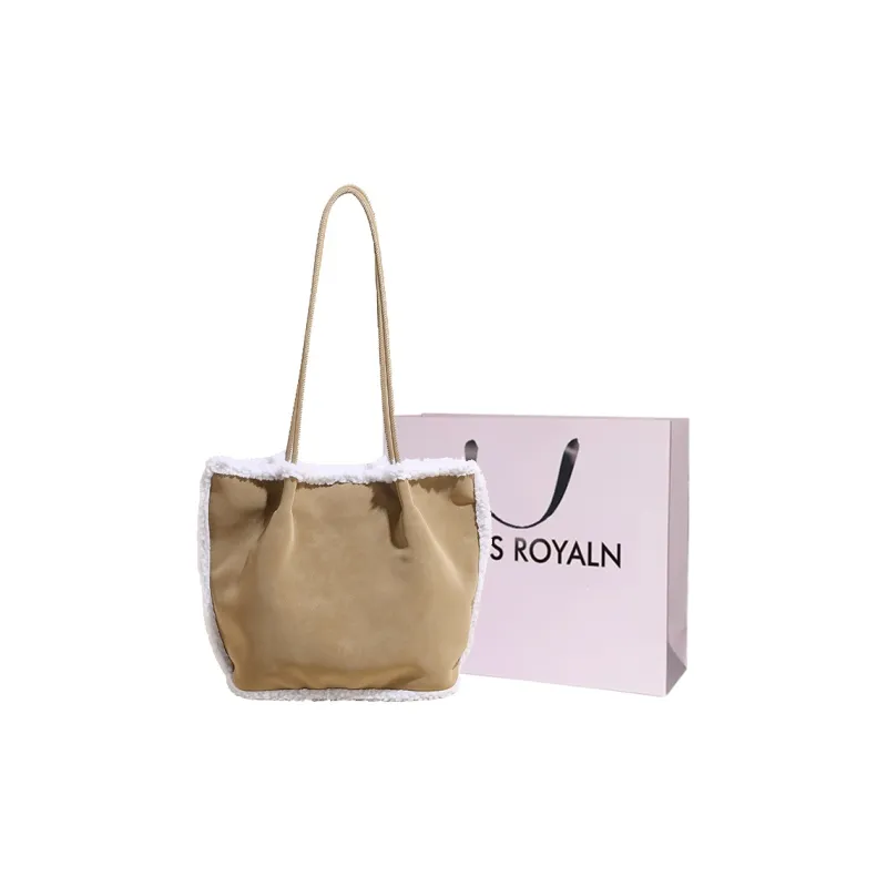 LOUIS ROYALN Suede Shoulder Bag Regular Women's Green/Coffee/Brown-1