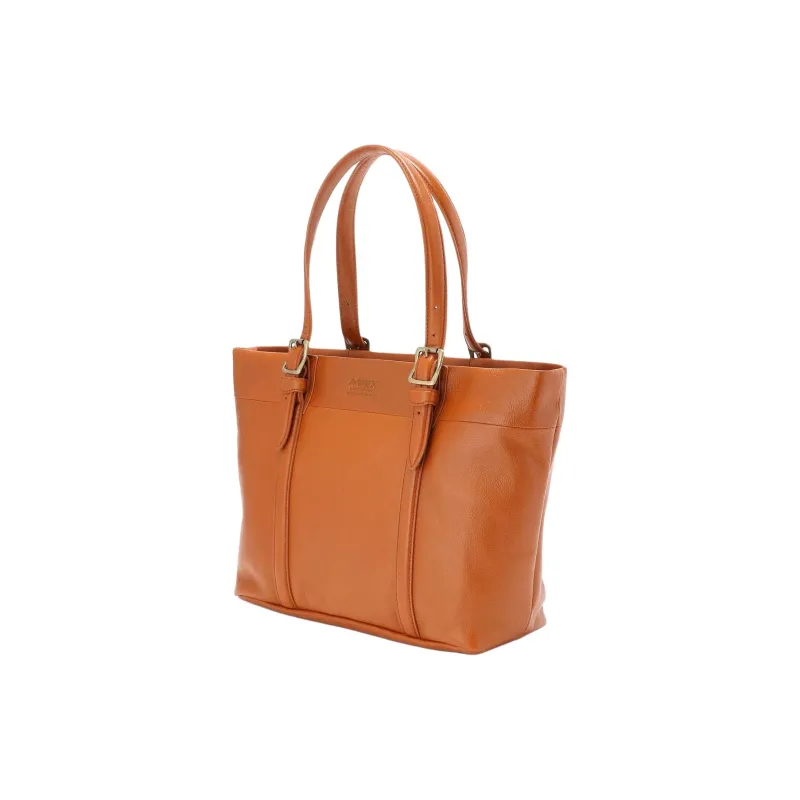 AVIREX Genuine Leather Tote Bag, Shopping Bag, Handbag Men's Camel Brown-1