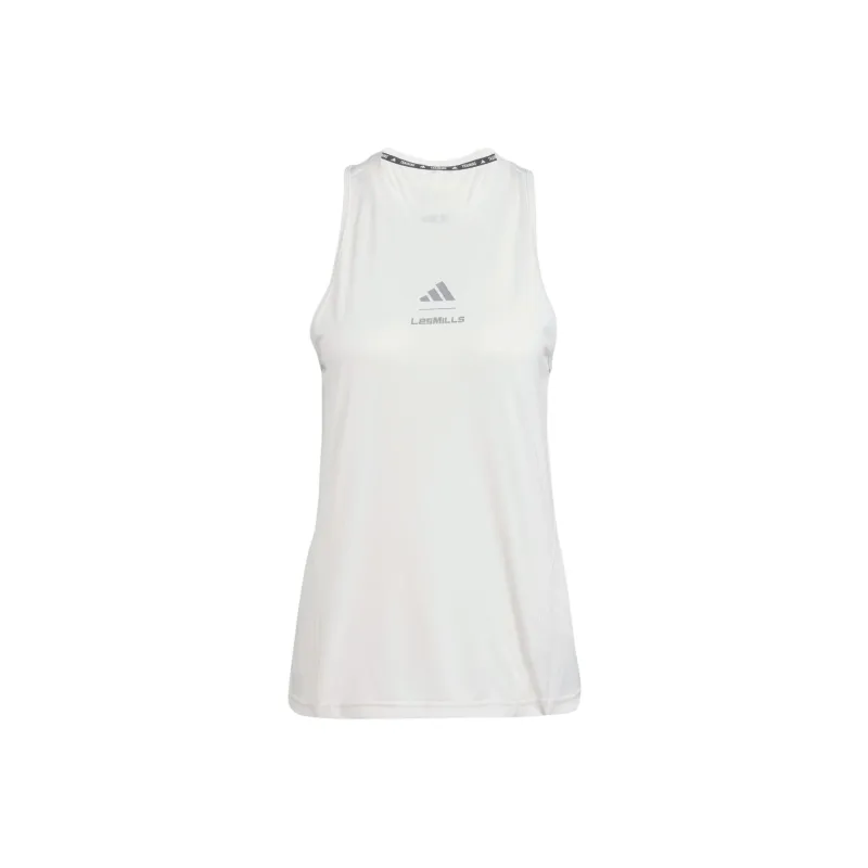 Adidas Women's Les Mills Graphic Tank Top Chalk White-0