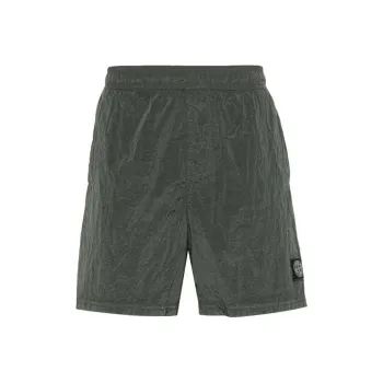 STONE ISLAND Compass Patch Crinkled Finish Swim Shorts