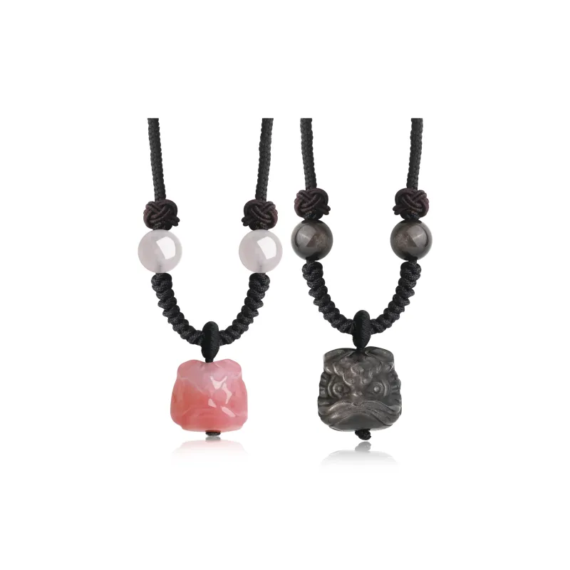 Lao Feng Xiang Obsidian Necklaces Unisex-5