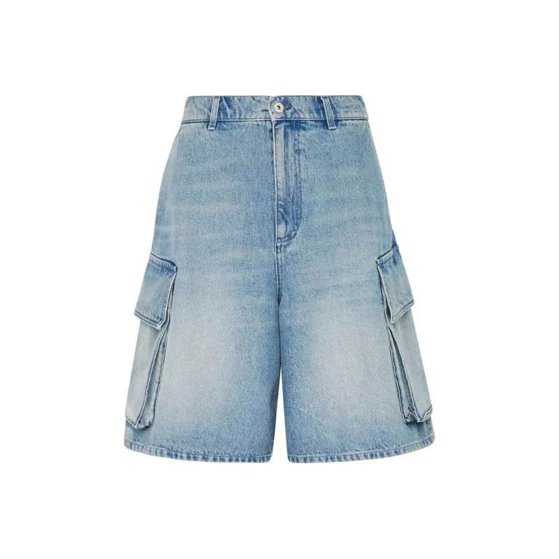 JW Anderson Wide Leg Cargo Denim Shorts-0