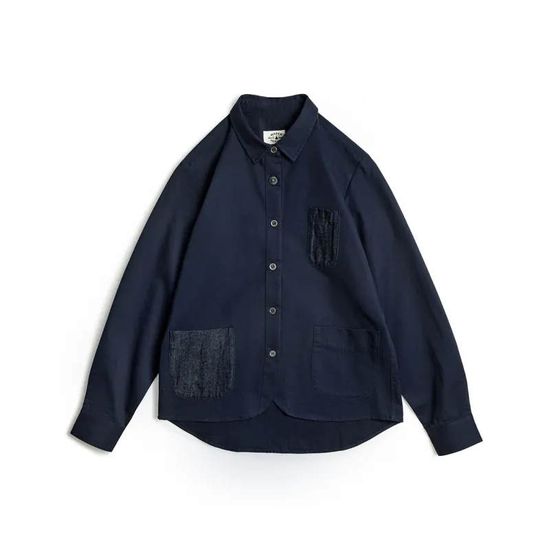 MADEN Shirts Women's Navy Blue-2