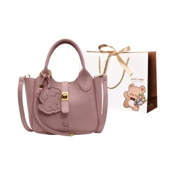 ERANGBEAR PU Crossbody One Shoulder Handbag Women's Pink, Elephant Gray, Black, Ecru, Red, Light Blue