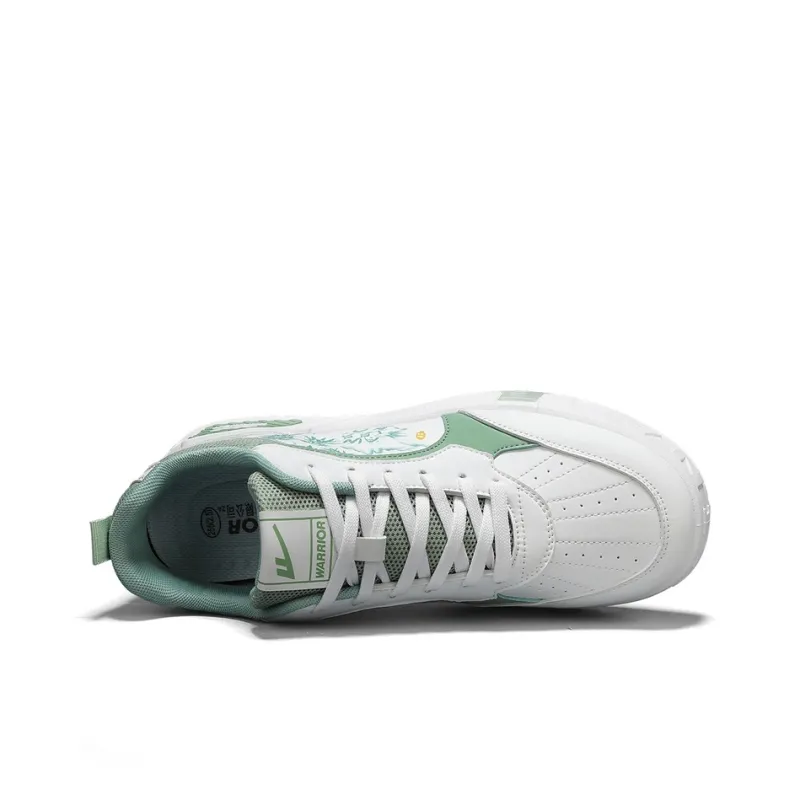 Warrior Coverage Height Increasing Abrasion Resistant Lightweight Slip Resistant Low Top Casual Shoes Men's White Green-2