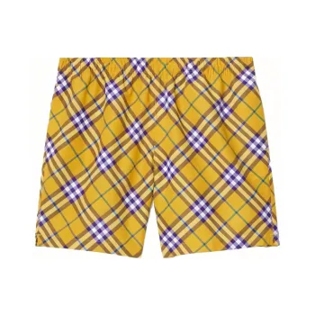 Burberry Check Printed Knee Length Swim Shorts