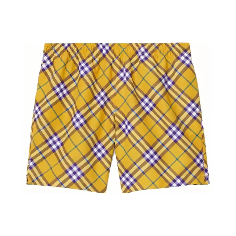 Burberry Check Printed Knee Length Swim Shorts-0